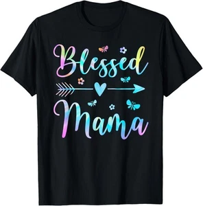 Blessed Mama Cute Mom Butterfly Flower Mother's Day T-Shirt Hoodie - Picture 1 of 9