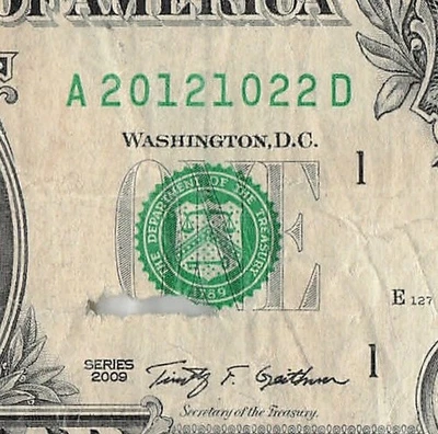OCT 22 2012 Birthday Fancy Serial Number Date Note One Dollar Bill 10 22 2012 - Image 1 of 4