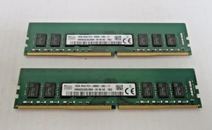 32GB (2x16GB) SK Hynix PC4-2666V DDR4-21300 Desktop Memory Kit HMA82GU6DJR8N-VK - Picture 1 of 3