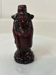 Confucius Red Resin Figure Statue 5.25" - Chinese Wise Man God Lao Tsu - Picture 1 of 12