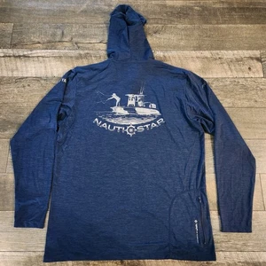 Anetik X NauticStar Boote UV Angeln Hoodie Shirt Herren Large blau UPF 30+ Salz - Bild 1 von 12