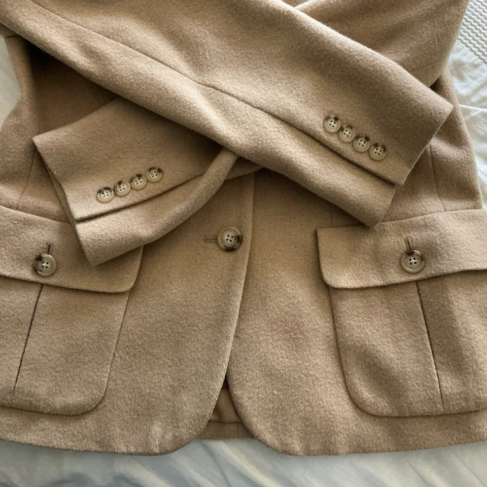 Blazer Lauren Ralph Lauren Vintage Cabello Camel Talla 8 Bronceado Clásico Preppy Chic Abrigo Foto 1 de 4