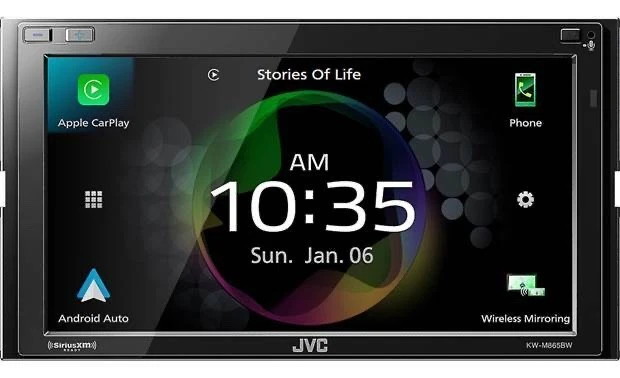 JVC KW-M865BW 6.8" Wireless CarPlay Android Auto Digital Multimedia Receiver - Image 1 of 3