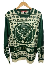 Jägermeister Shinesty Ugly Christmas Sweater Large grün weiß Hirsch Urlaub - Bild 1 von 6