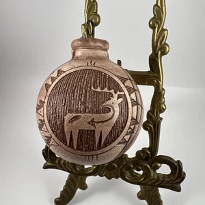 Nativi America Mitchell Blackhorse Dineh legno naturale ornamento cervo Natale - Foto 1 di 7