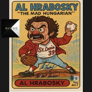 STAMPA ARTISTICA CARDINALI 8X10 FIRMATA AL HRABOSKY #/20 BECKETT COA "STL HOF '25" - Foto 1 di 1