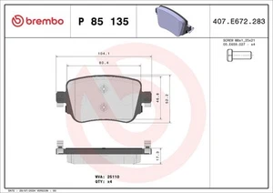 Brake Pad Set, Disc Brake BREMBO P85135X - Picture 1 of 2