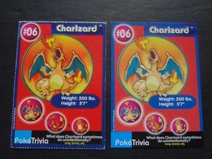 Pokemon Charizard 1999 Poketrivia y lote no perforado 06 1 Burger King *arruga* - Imagen 1 de 2