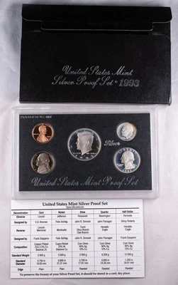 1993-S U.S. Mint Silver Proof Set OGP and COA  - Image 1 of 3