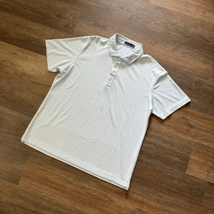 Camisa Polo G/Fore XL Blanca Azul Golfista Senderista Trekker Informal Preppy Para Hombres DEFECTUOSA - Imagen 1 de 10