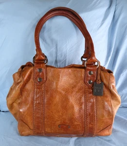 FRYE Distressed braun Leder MELISSA BEUTELTASCHE TASCHE HANDTASCHE 2-Henkel große Fächer - Bild 1 von 12