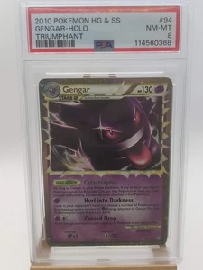 Pokemon Gengar Holo - PSA 8 - Triumphant #94 - Near Mint - Picture 1 of 2