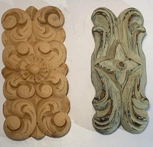 Piezas ornamentales de madera tallada y resina, LEER - Imagen 1 de 9