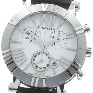 Tiffany Atlas Women's Quartz Chronograph Date Watch SS White Dial Used - Picture 1 of 6