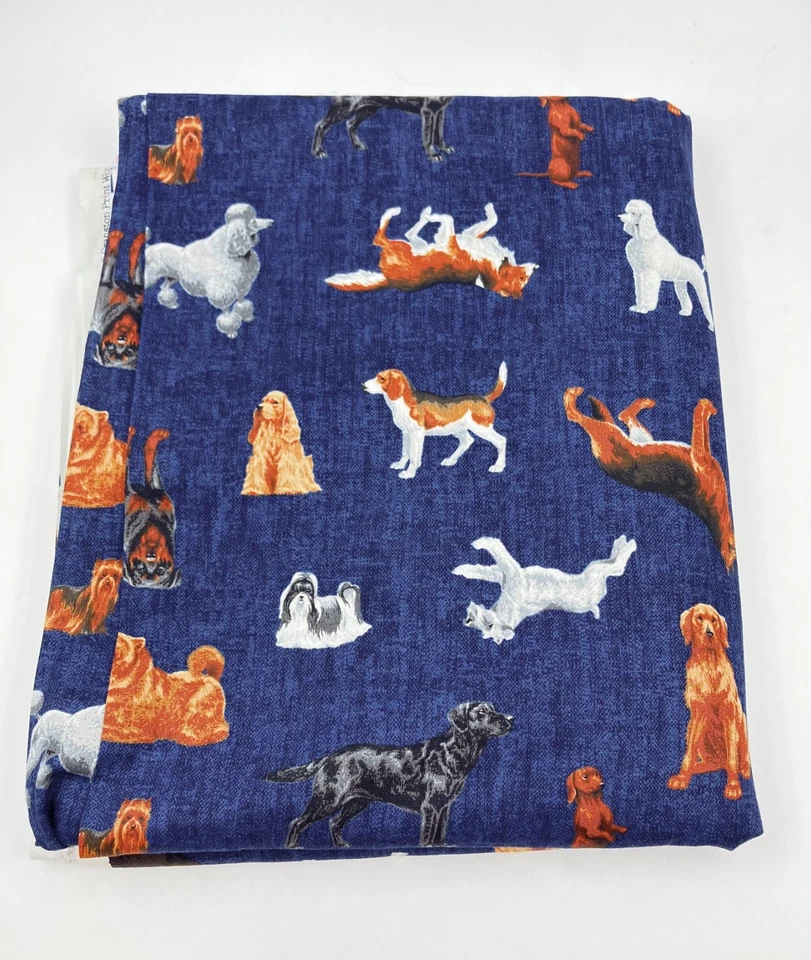 Tecido acolchoado 5,75 jardas VIP Cranston Print Works- Joan Messmore raças de cães - Imagem 1 de 4