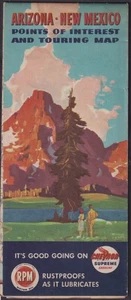 Chevron Supreme Gasoline Road Map Arizona & New Mexico 1947 - Picture 1 of 1