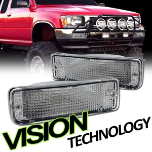 For 89-95 Toyota Pickup Truck Chrome Turn Signal Parking Bumper Lights Lamps - Picture 1 of 2
