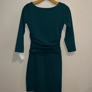 Susana monaco Scoop neck 3/4 sleeves Sz XS Green Dress NWT - Picture 1 of 5