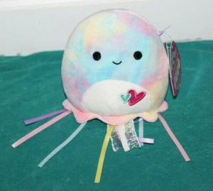 Squishmallow 5 Zoll Janet Qualle TyeDye buntes Valentinstag Regenbogen Plüschtier Neu mit Etikett - Bild 1 von 6