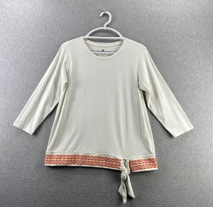 Pullover Spartina 449 Hailey Fleur de Vigne Top Medio Bordado Dobladillo Corbata Cintura - Imagen 1 de 10