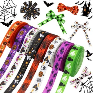 40 Yards 8 Rolls Halloween Ribbon for Crafts Gift Wrapping and Halloween DIY ... - Picture 1 of 7