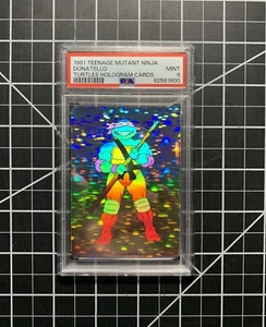 Tarjeta holograma Mirage Teenage Mutant Ninja Turtles 1991 - Donatello - PSA 9 como nueva - Imagen 1 de 3