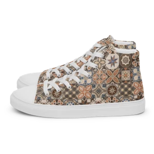 Bohemian Patchwork individueller Druck braune Damen-High-Top-Canvas-Schuhe Größe 5-12 - Bild 1 von 136