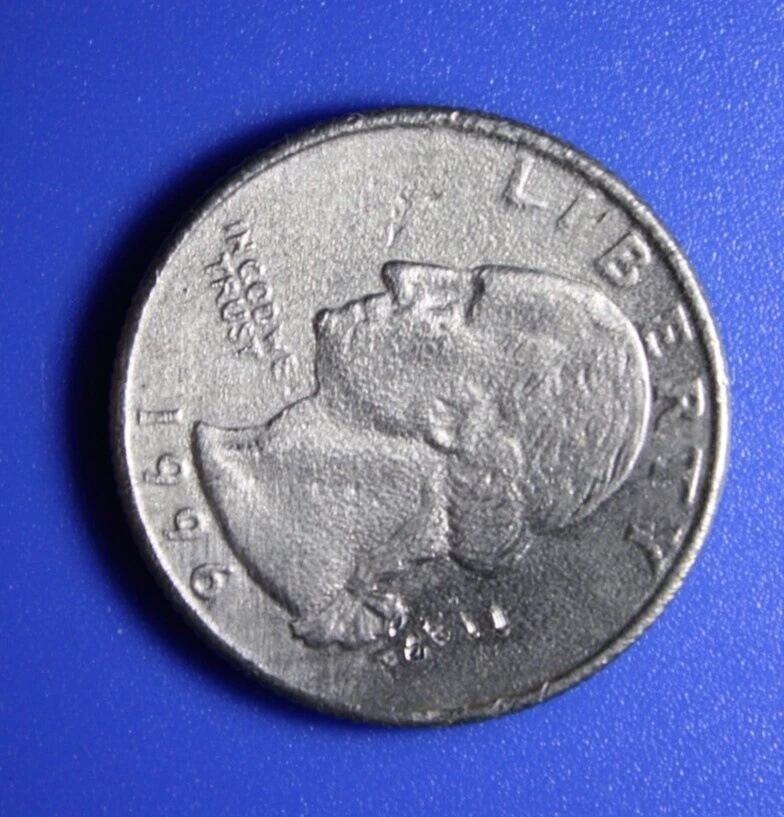 1996-P Washington Quarter Error Struck Through Grease  Bu (U3) - Image 1 of 4