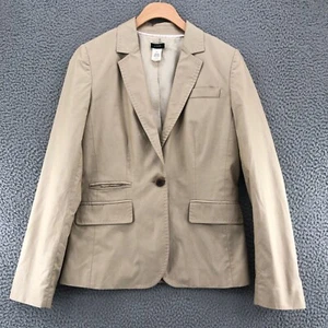 Blazer J Crew donna 6 beige twill bottoni tacca risvolto punto accento giacca lavoro - Foto 1 di 10