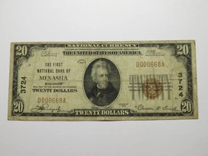 $20 1929 Menasha Wisconsin WI National Currency Bank Note Bill Charter #3724 - Picture 1 of 4