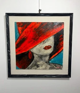 Pittura ad olio su tela cartonata 30x30 con cornice - Foto 1 di 8