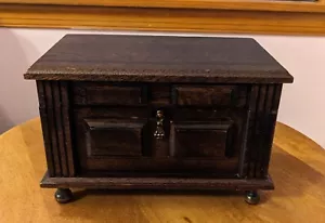 Joyero musical vintage de cuero de Londres de madera maciza juega con el tema del padrino - Imagen 1 de 12