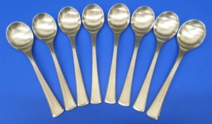 8 - WMF Cromargan STUART Satin Center Ridge Stainless JAPAN Flatware SOUP SPOONS - Picture 1 of 10