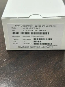 Connecteur épissé LYNX2-LCUPCSM-2.0 (boîte de 10) Sumitomo LC 2,0 mm #AC236884 - Photo 1/4