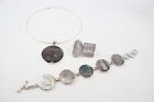 Sterling Silver Jewellery Mother Of Pearl Necklace Bracelet Ring x 4 (45g)