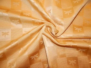 Gold Satin Upholstery Fabric, Gold Satin Fabric with Dragonflies - 2 yards - Picture 1 of 7