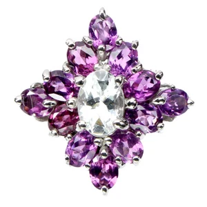Anillo De Granate Rodolita De Acero Inoxidable 925 Con Ópalo De 7x5mm 8.5 - Imagen 1 de 10