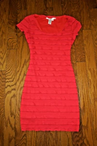 S ❤️ MAX STUDIO ❤️Summer 36"Length Dress Fancy EVENING LINED RUCHED Short Sleeve - Picture 1 of 4