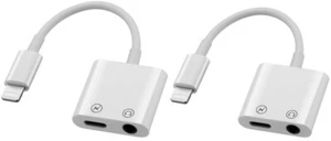 2X 8-Pin to 3.5mm Audio Headphone & Earphone Adapter Most iPhone or iPad 2Pcs - Picture 1 of 5