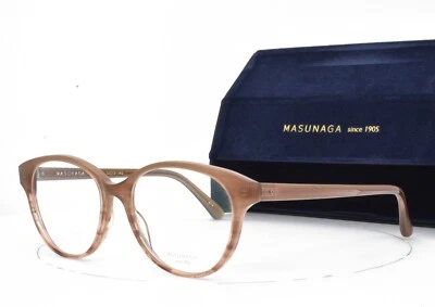 MASUNAGA Eyeglasses Light Brown Cat Eye 43U #13 51-17-145 - Image 1 of 4