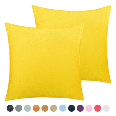 Throw Pillow Covers Set of 2 Sofa Decor Velvet Cushion Cases 7 Sizes 12 Colors - Image 1 of 4