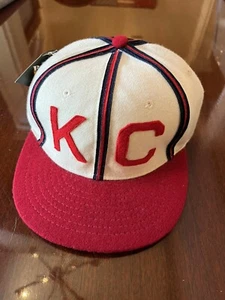 NOS Vintage Kansas City Monarchs Negro League Baseball Cap Hat Fitted Size L - Picture 1 of 7