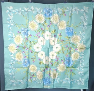 Salvatore Ferragamo 100% Seide Schal Floral Blumen Koralle Quadrat Italien - Bild 1 von 8