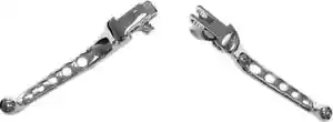HD Chrome Cable Clutch Brake 5 Hole Lever Set Softail Springer CVO 09 - Picture 1 of 3