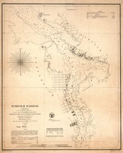 1857 Karte von Norfolk Harbor Virginia - Bild 1 von 4