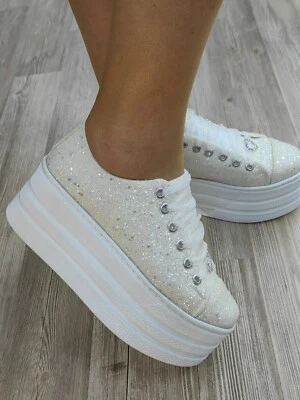 Bride Shoes Flat Platform Sport Stilo Dizayn Shoes Wedding dress shoes white - Image 1 of 4