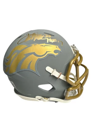 Terrell Davis Signed Broncos Slate Alternate Speed Mini Helmet (JSA) - Image 1 of 4