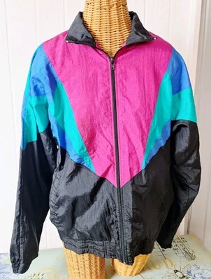 Jaqueta Colorblock Vintage Windbreaker Olympics JC Penny Track Suit EUA 90s Muito Bom Estado Usado - Imagem 1 de 4