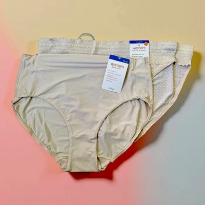 Warners All You Need No Pinching No Problems Panty XL/8 Bikini Hi Cut New Lot - Image 1 of 4