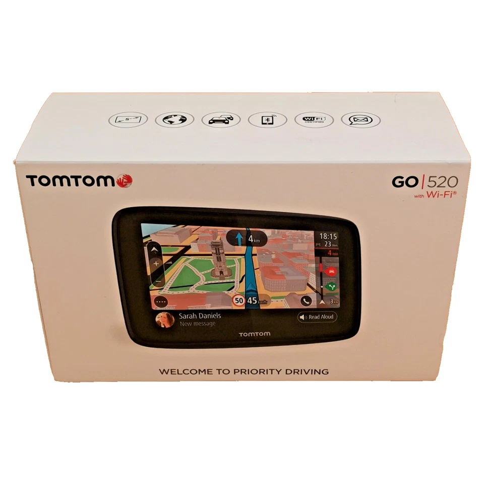 TomTom GO 520 World Navigationsgerät 5 Zoll WiFi Lifetime Maps Traffic Radar 5" - Bild 1 von 3